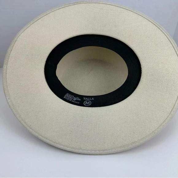 Artesanal Embroidered Colorful Mexican Sombrero Hat Tan Hand Made Large Woman - Picture 6 of 11